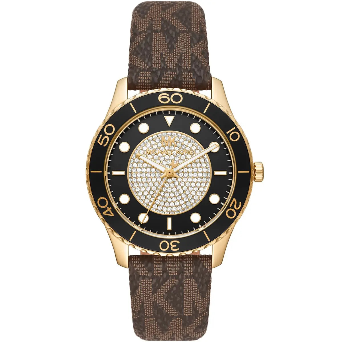 Michael Kors Runway MK6979 Gold Glitz Dial Signature Strap Watch