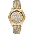 Michael Kors Runway MK6999 Gold Metallic Logo Strap Watch