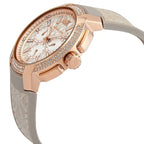 Michael Kors Sidney MK6949 Rose Gold-Tone Crystal Grey Logo Rubber Women's Watch