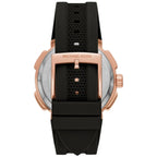 Michael Kors Sidney MK7245 Rose Gold-Tone Crystal Black Dial Rubber Women's Watch