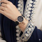 Michael Kors Sidney MK7245 Rose Gold-Tone Crystal Black Dial Rubber Women's Watch