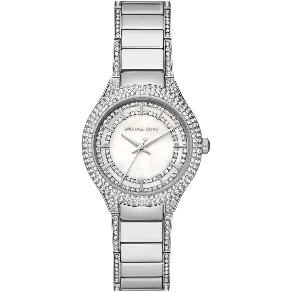 Michael Kors Sylvia MK4657 Silver-Tone Crystal Pave Watch