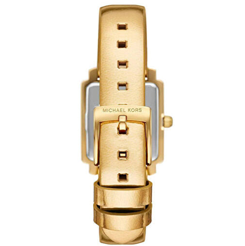 Michael Kors Emery MK1218 Square Gold-Tone Metallic Leather Watch