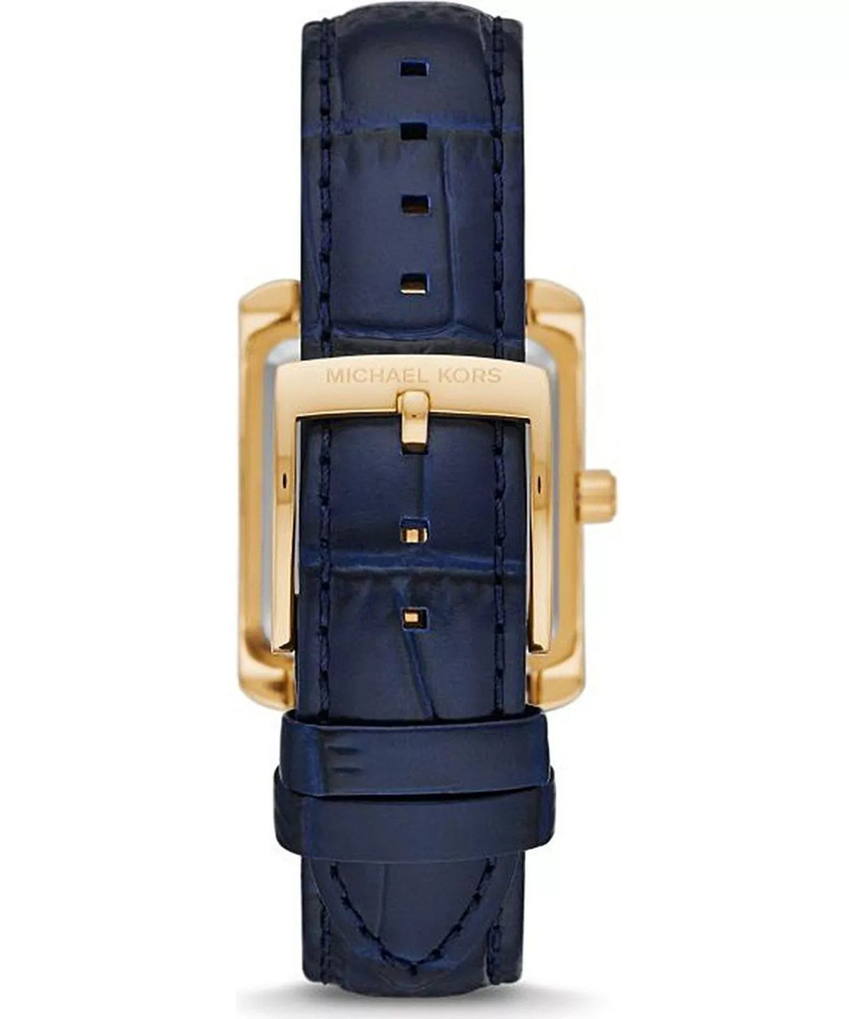 Michael Kors Emery MK2982 Rectangular Gold Tone Navy Blue Leather Women Watch