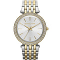 Michael Kors Darci MK3215 Two-Tone Watch with Silver Sunray Dial and Crystal Bezel