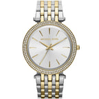 Michael Kors Darci MK3215 Two-Tone Watch with Silver Sunray Dial and Crystal Bezel