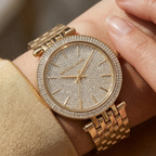 Michael Kors Darci MK3438 Gold-Tone Full Pavé Crystal Women's Watch