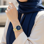 Michael Kors Runway Slim MK3479 Two-Tone Watch with Navy Blue Dial