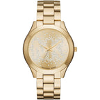 Michael Kors MK3590 Runway Slim Women’s Gold Crystal Dial Stainless Steel Watch