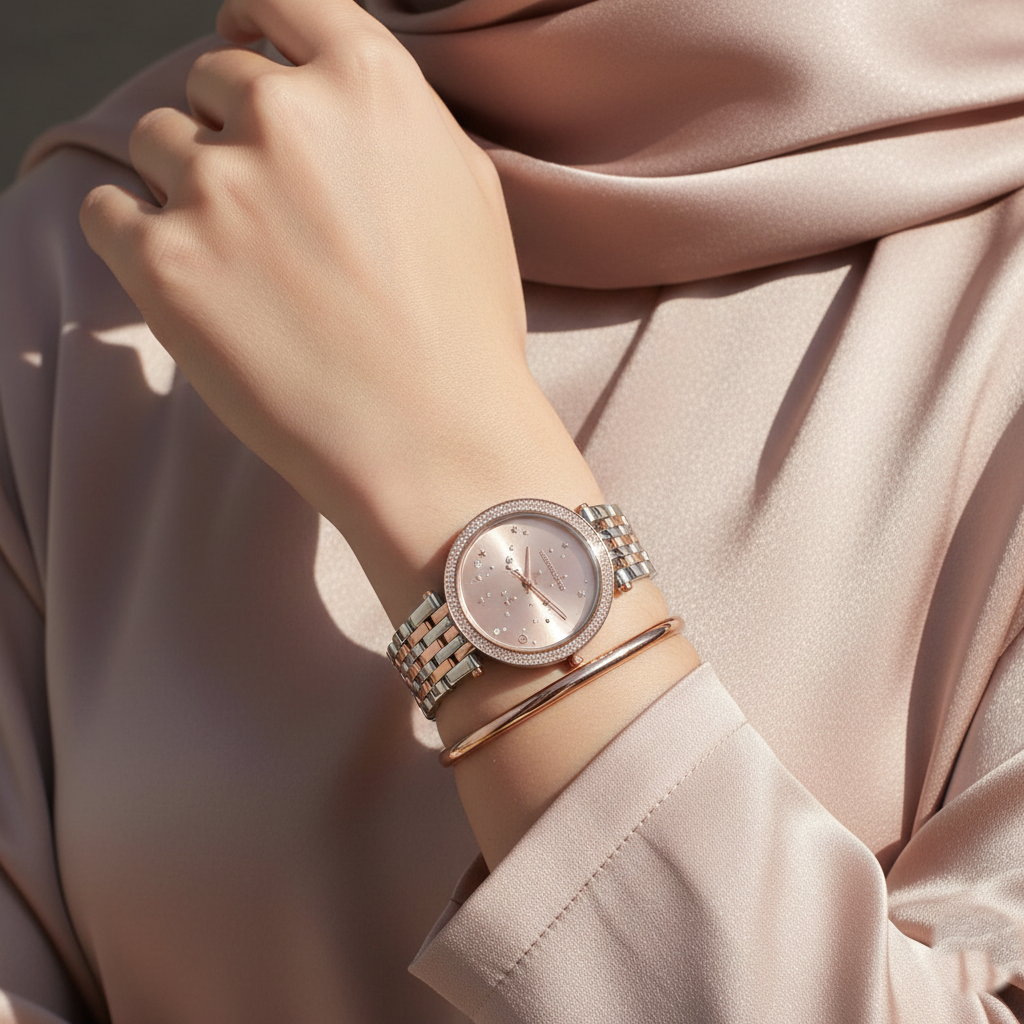 Michael Kors Darci MK3726 Two-Tone Watch with Rose Gold Celestial Star Dial