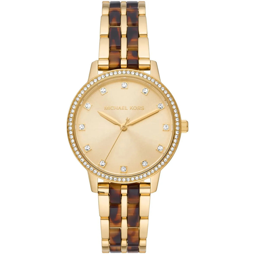 Michael Kors Melissa MK4395 Gold-Tone Tortoise Acetate Women's Watch