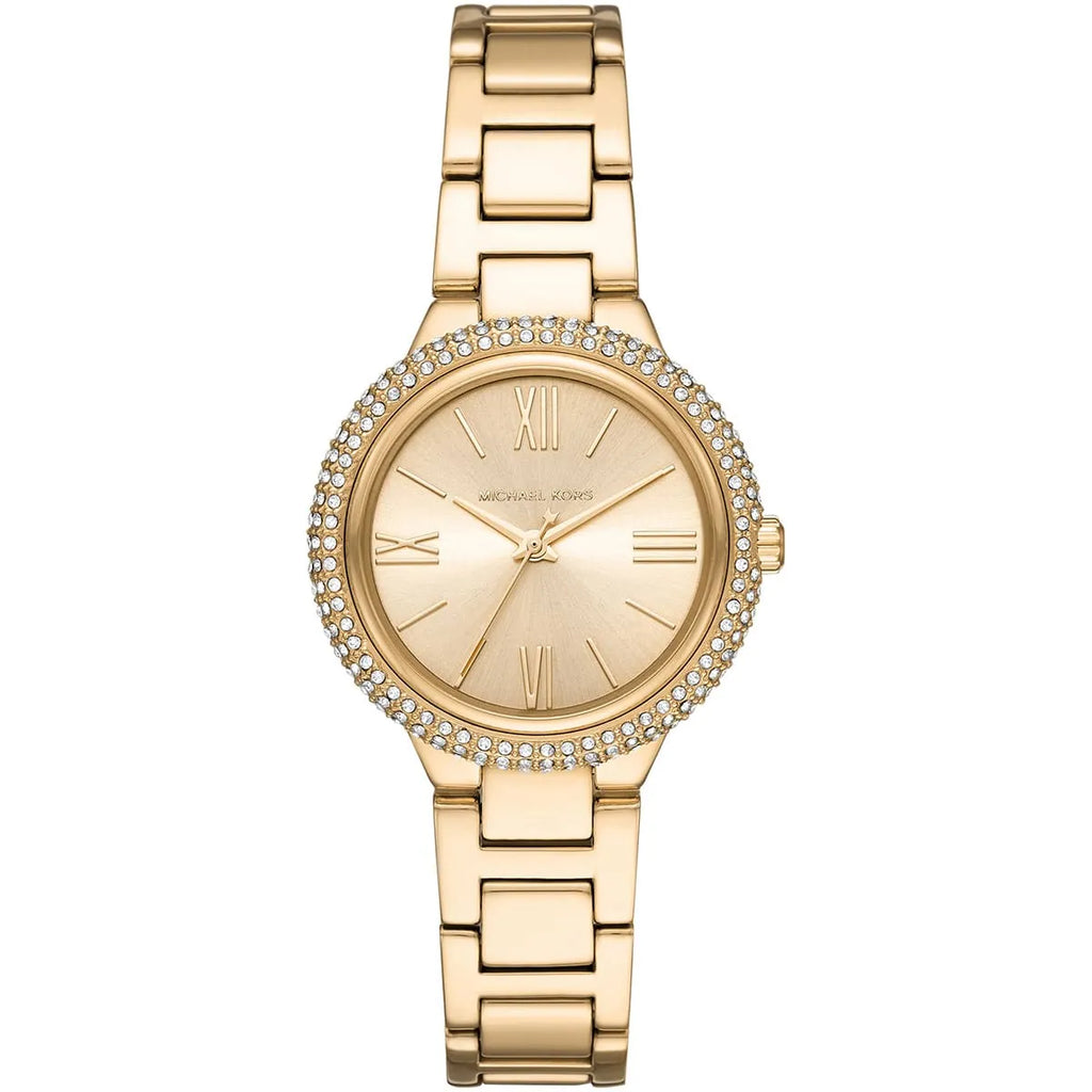 Michael Kors Macie mk4459Crystal Bezel Gold Dial Gold-Tone Stainless Steel Women's Watch