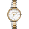 Michael Kors Pyper MK4595 Two-Tone Silver & Gold MK Logo White Dial Women's Watch