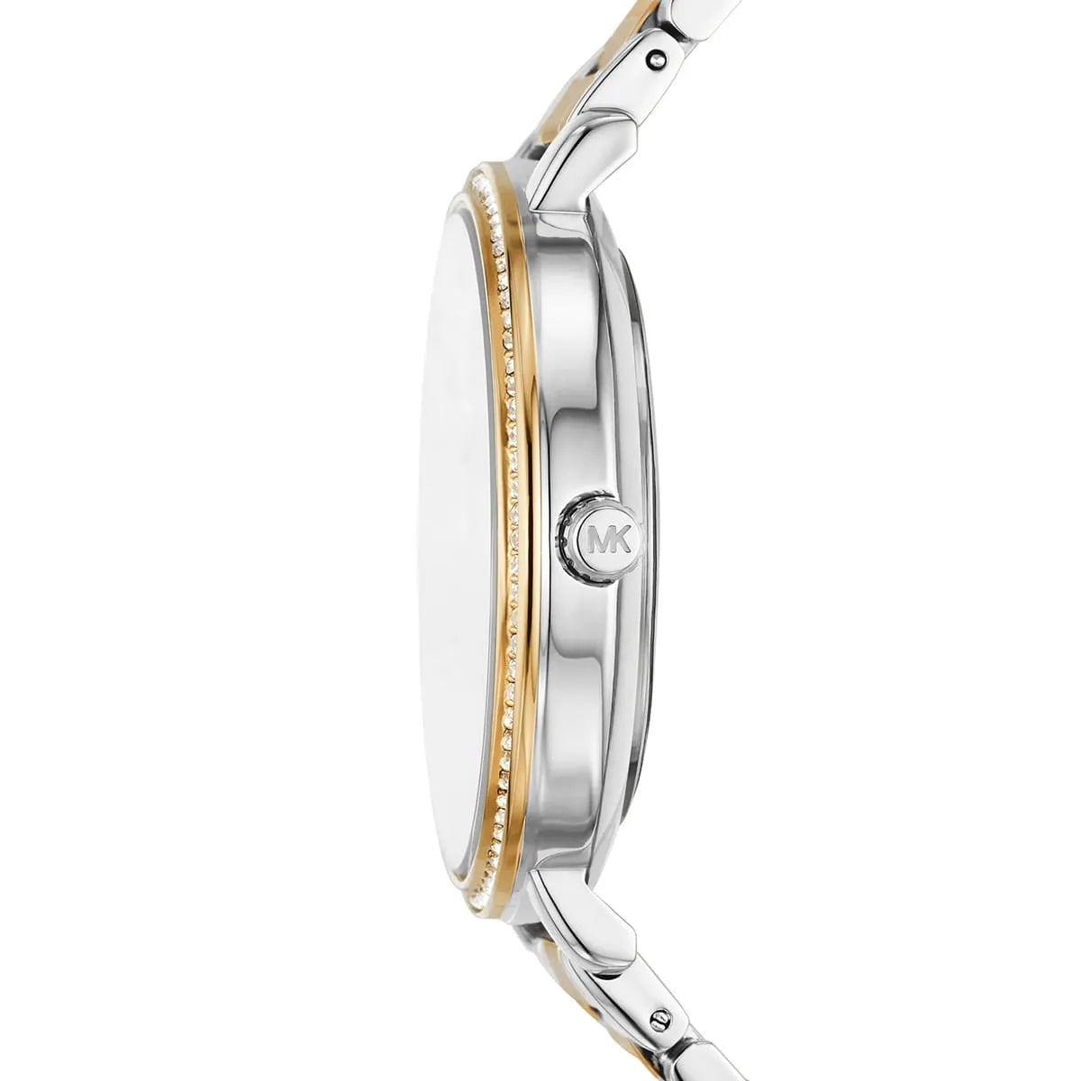 Michael Kors Pyper MK4595 Two-Tone Silver & Gold MK Logo White Dial Women's Watch