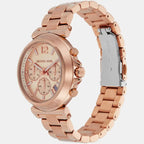 Michael Kors Raquel MK4688 Rose Gold-Tone Chronograph Geometric Case Women's Watch