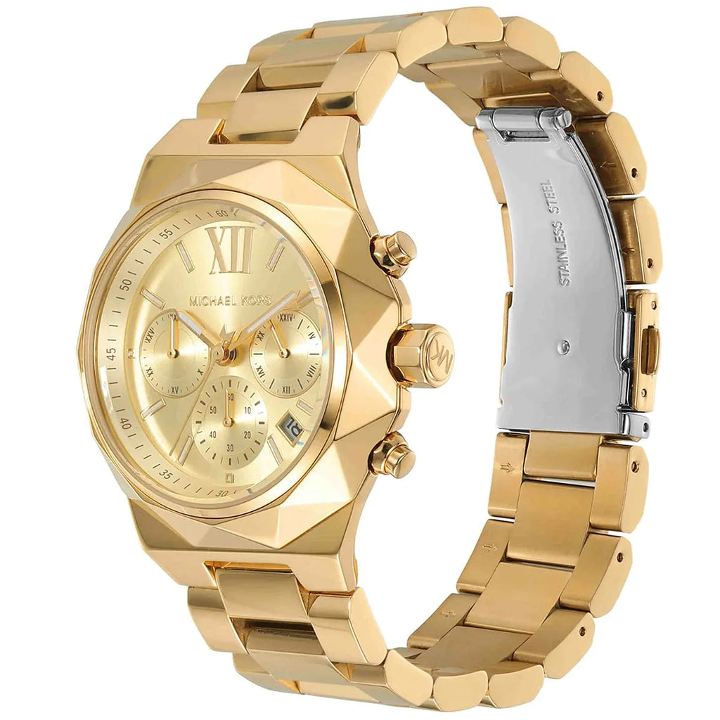 Michael Kors Raquel MK4690 Gold-Tone Chronograph Geometric Case Women's Watch