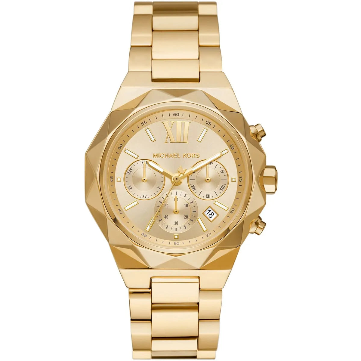 Michael Kors Raquel MK4690 Gold-Tone Chronograph Geometric Case Women's Watch