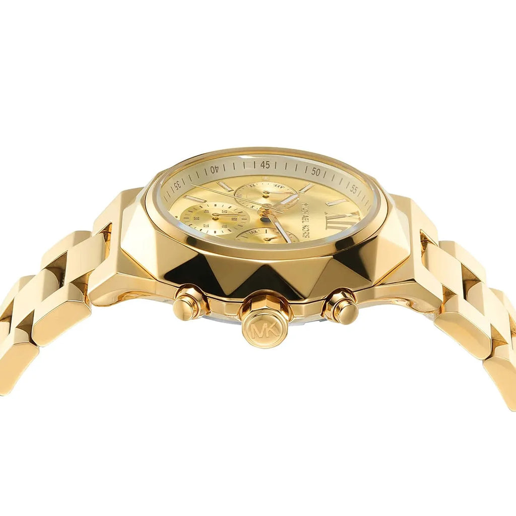 Michael Kors Raquel MK4690 Gold-Tone Chronograph Geometric Case Women's Watch