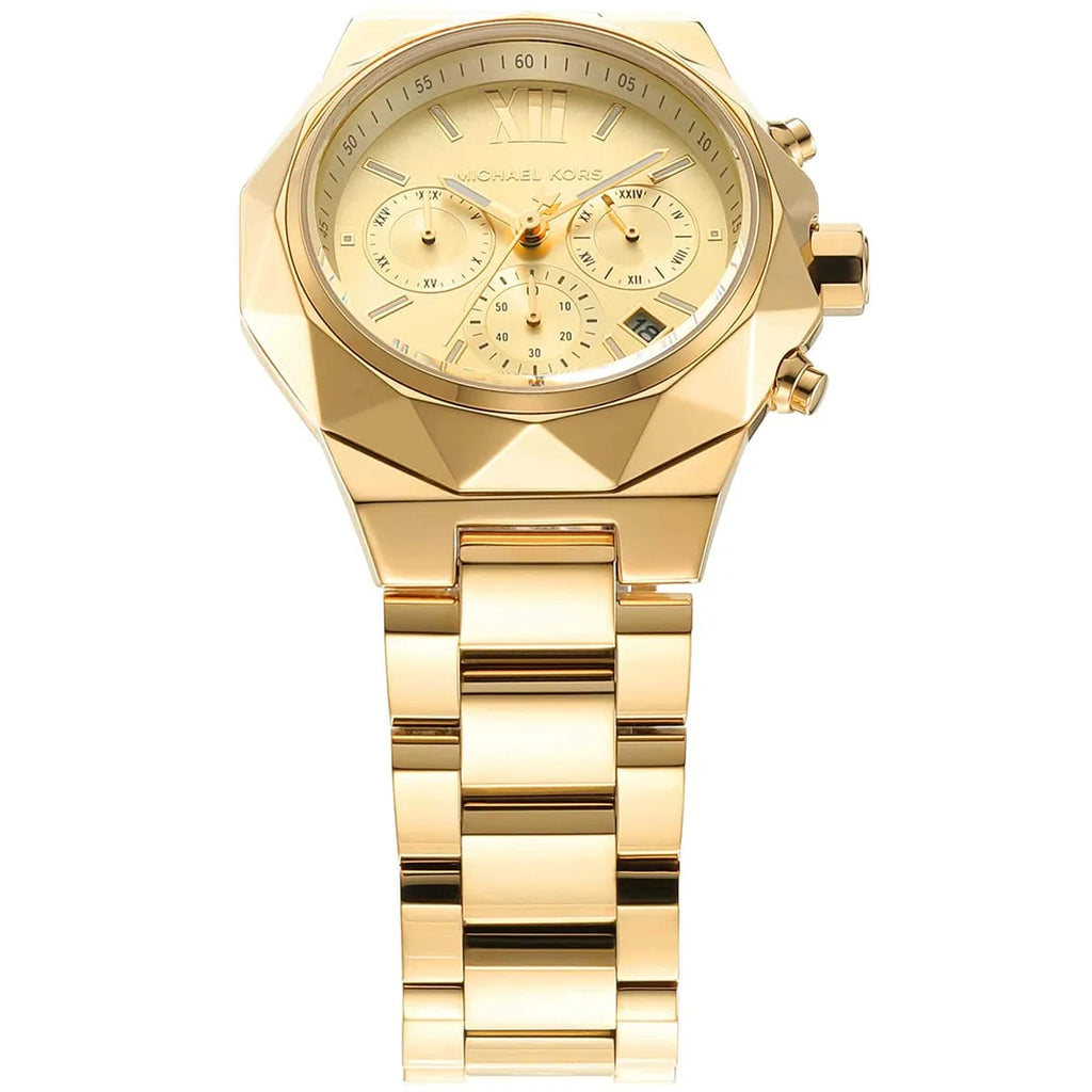 Michael Kors Raquel MK4690 Gold-Tone Chronograph Geometric Case Women's Watch