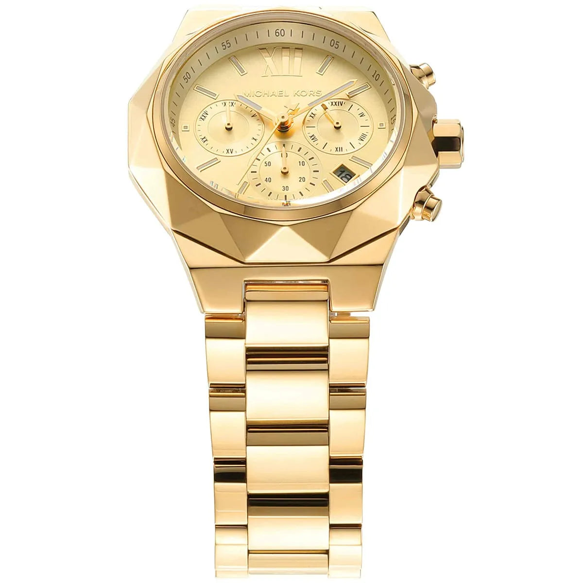 Michael Kors Raquel MK4690 Gold-Tone Chronograph Geometric Case Women's Watch