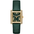 Michael Kors Emery MK4697 Rectangular Rose Gold Tone Green Leather Women Watch