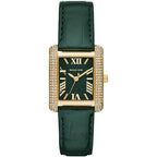 Michael Kors Emery MK4697 Rectangular Rose Gold Tone Green Leather Women Watch