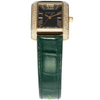 Michael Kors Emery MK4697 Rectangular Rose Gold Tone Green Leather Women Watch