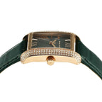Michael Kors Emery MK4697 Rectangular Rose Gold Tone Green Leather Women Watch