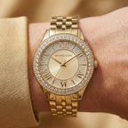 Michael Kors Harlowe MK4709 Gold-Tone Crystal Pave Women's Watch