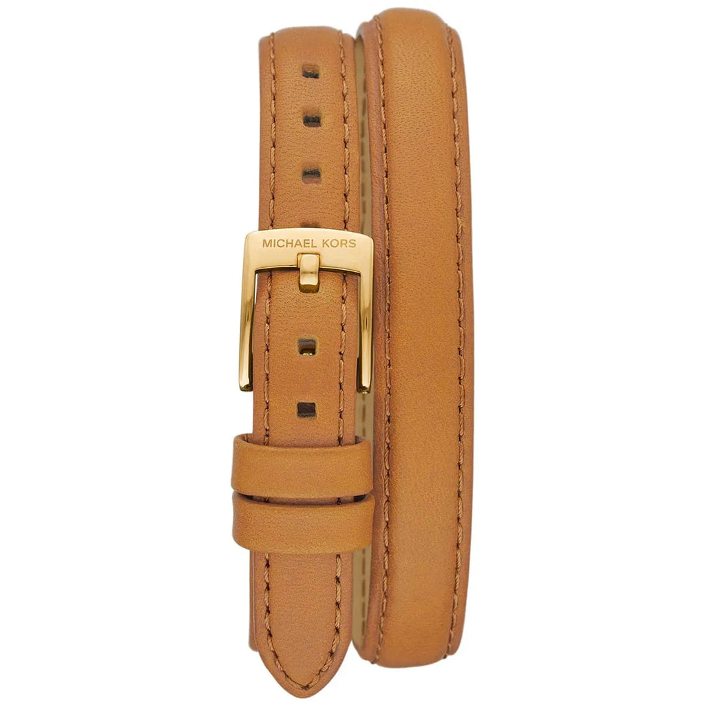 Michael Kors Emery MK4721 Gold Dial Brown Double Wrap Leather Strap Women's Watch
