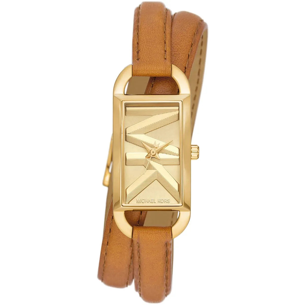 Michael Kors Emery MK4721 Gold Dial Brown Double Wrap Leather Strap Women's Watch