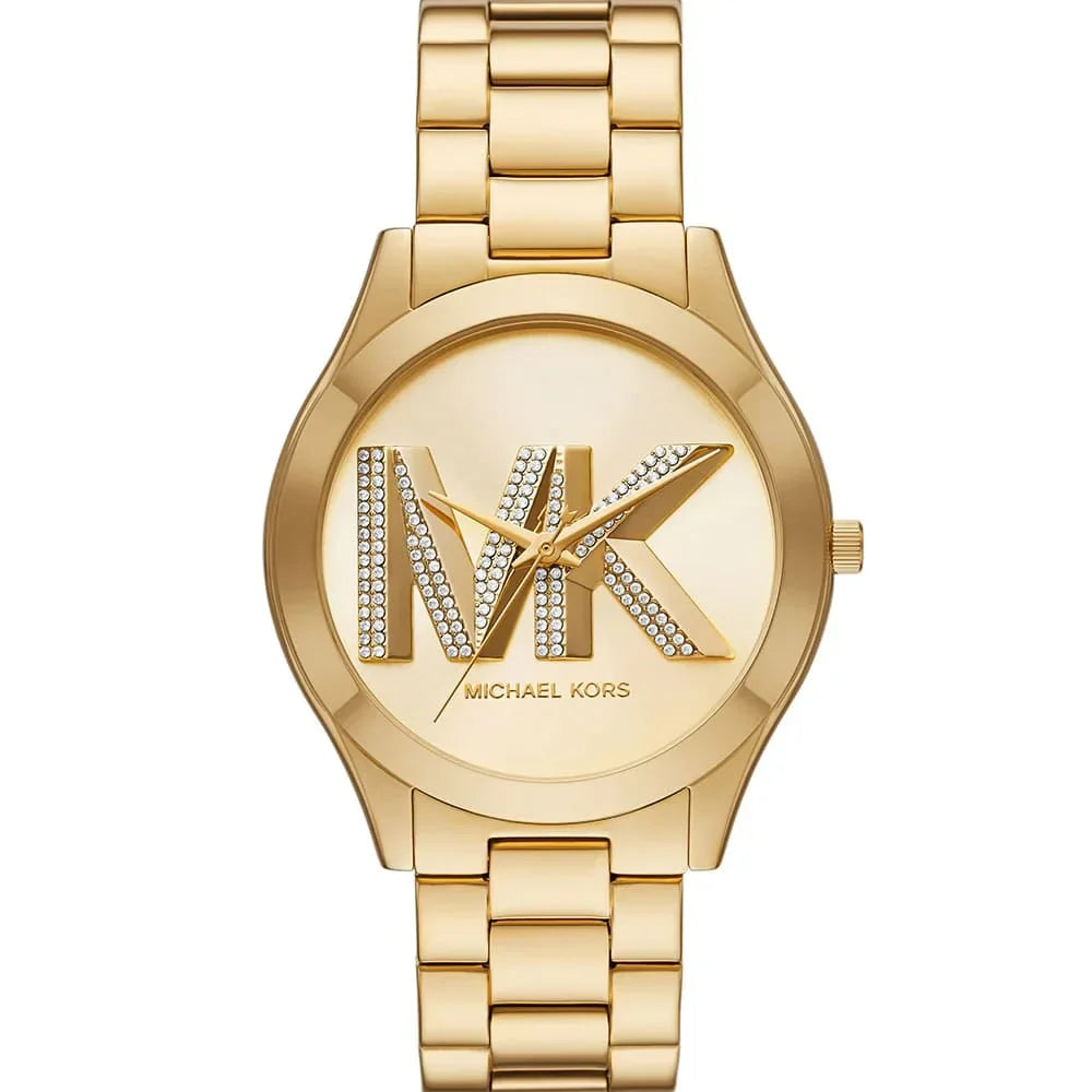 Michael Kors MK4732 Women’s Gold Dial Gold Stainless Steel Crystal Logo Watch