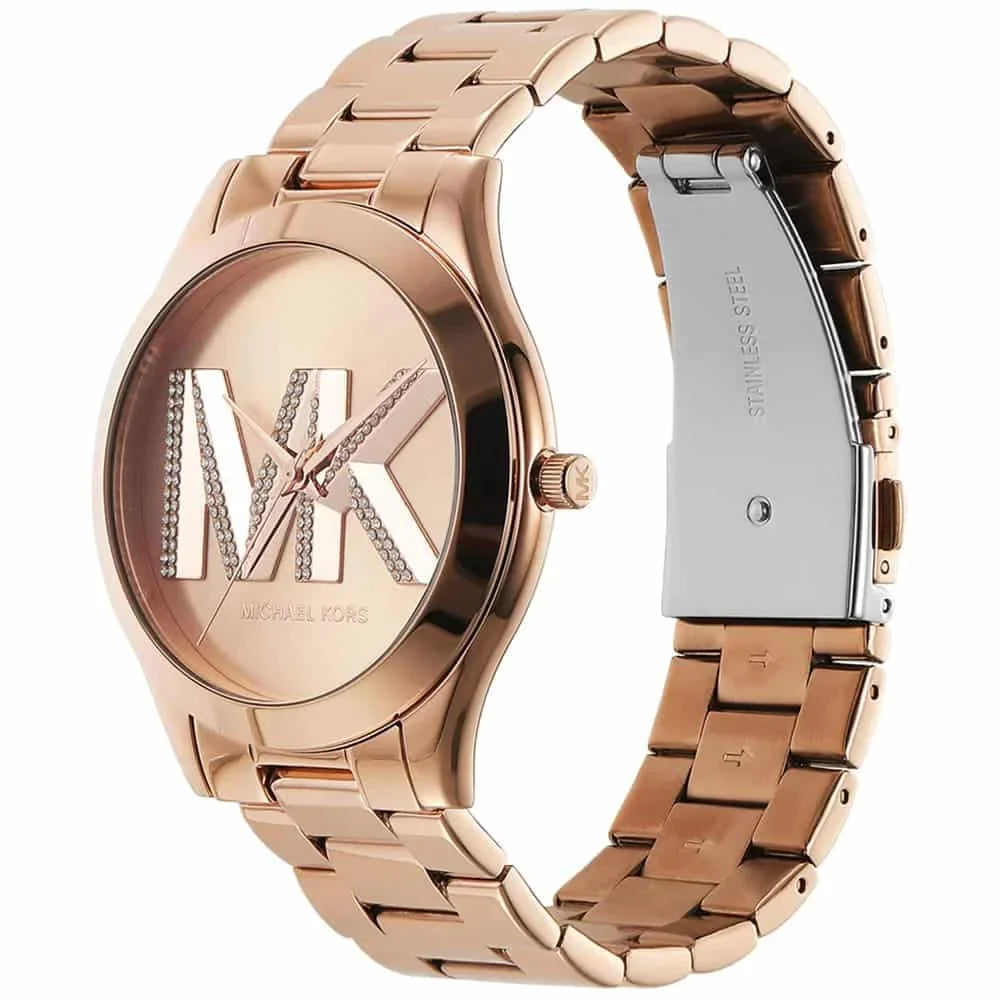 Michael Kors MK4733 Women’s Rose Gold Dial Stainless Steel Crystal Logo Watch