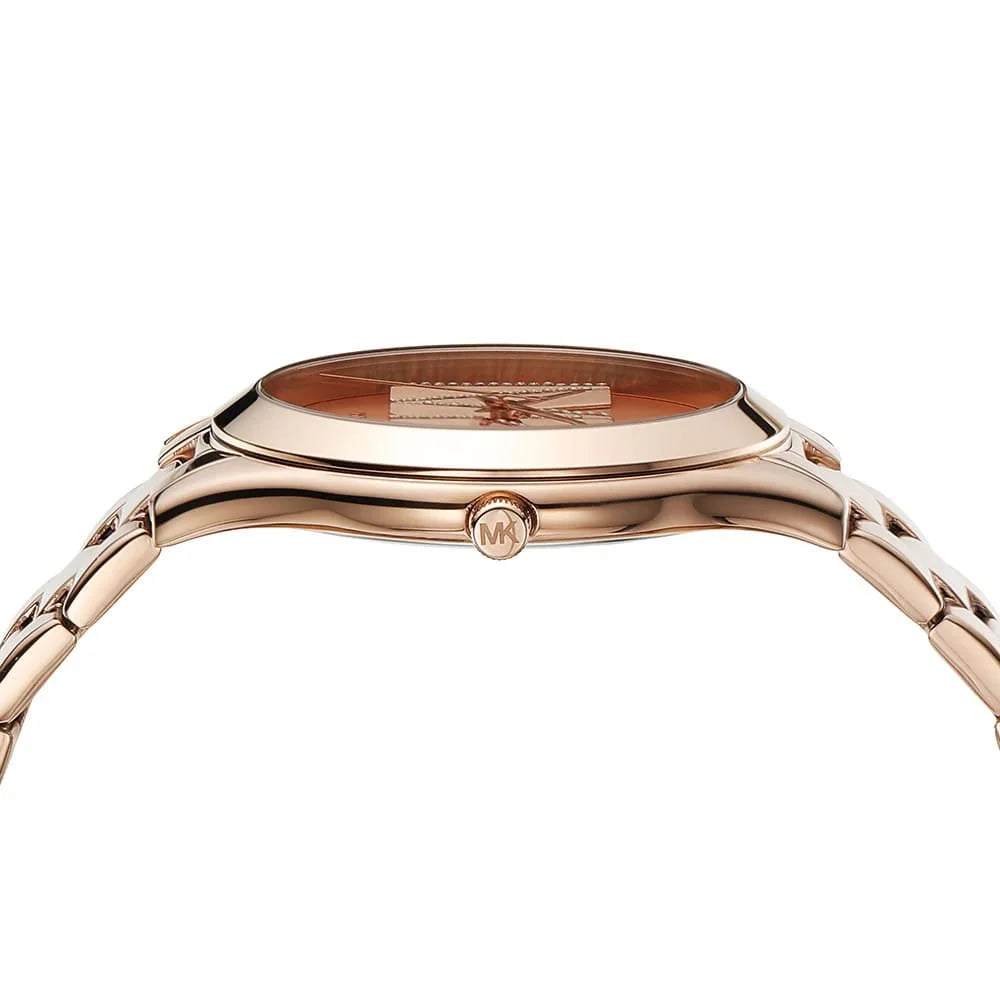 Michael Kors MK4733 Women’s Rose Gold Dial Stainless Steel Crystal Logo Watch