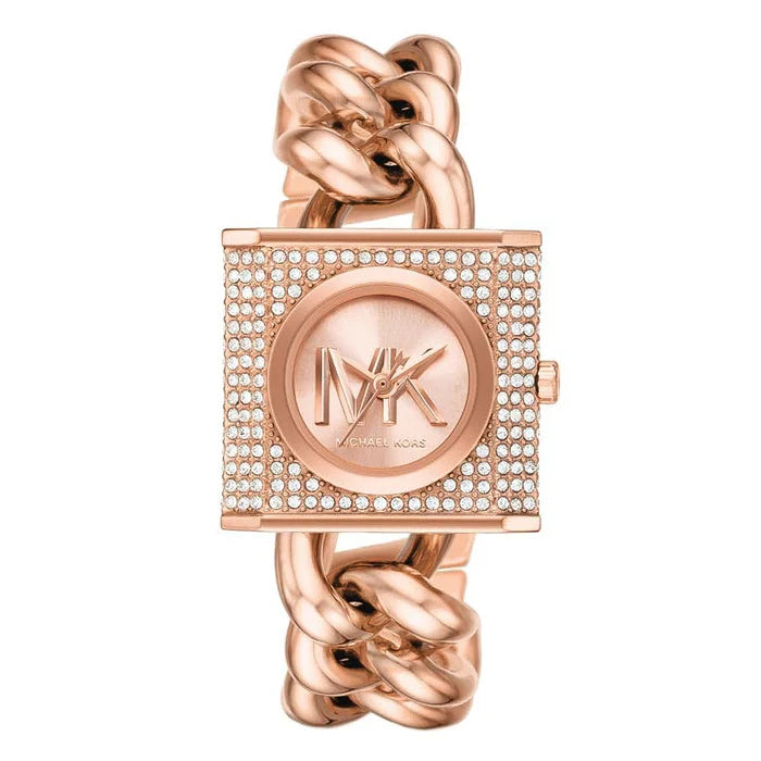 Michael Kors Camille MK4827 Rose Gold Full Pavé Crystal Chain Women's Watch