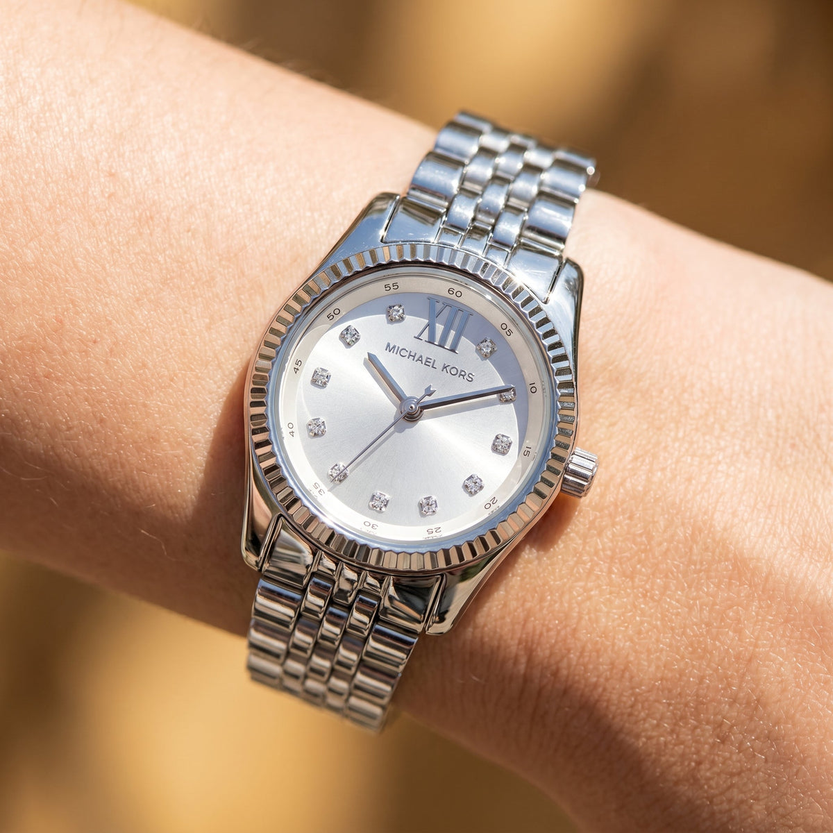 Michael Kors Lennox MK4843 Crystal Dial Silver Stainless Steel Women's Watch