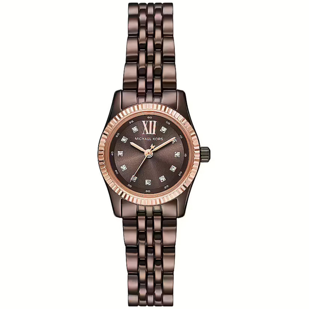 Michael Kors Lexington Mini MK4844 Chocolate Brown & Rose Gold Watch