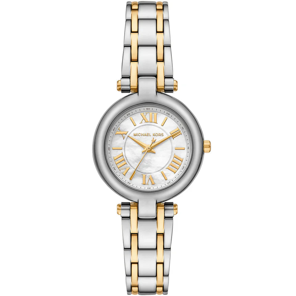 Michael Kors Lennox MK4895 Two-Tone Silver & Gold White Mother of Pearl Women's Watch