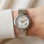 Michael Kors Lennox MK4895 Two-Tone Silver & Gold White Mother of Pearl Women's Watch