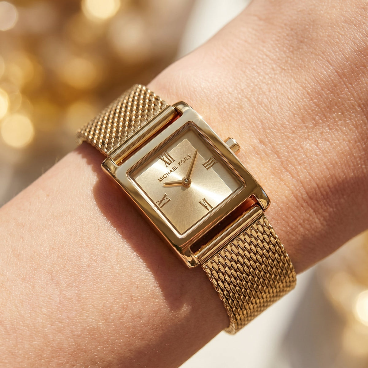 Michael Kors Emery MK4959 Gold Dial Gold-Tone Stainless Steel Mesh Strap Women's Watch
