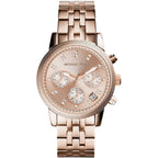 Michael Kors Ritz MK6077 Rose Gold Tone Crystal Chronograph Women's Watch