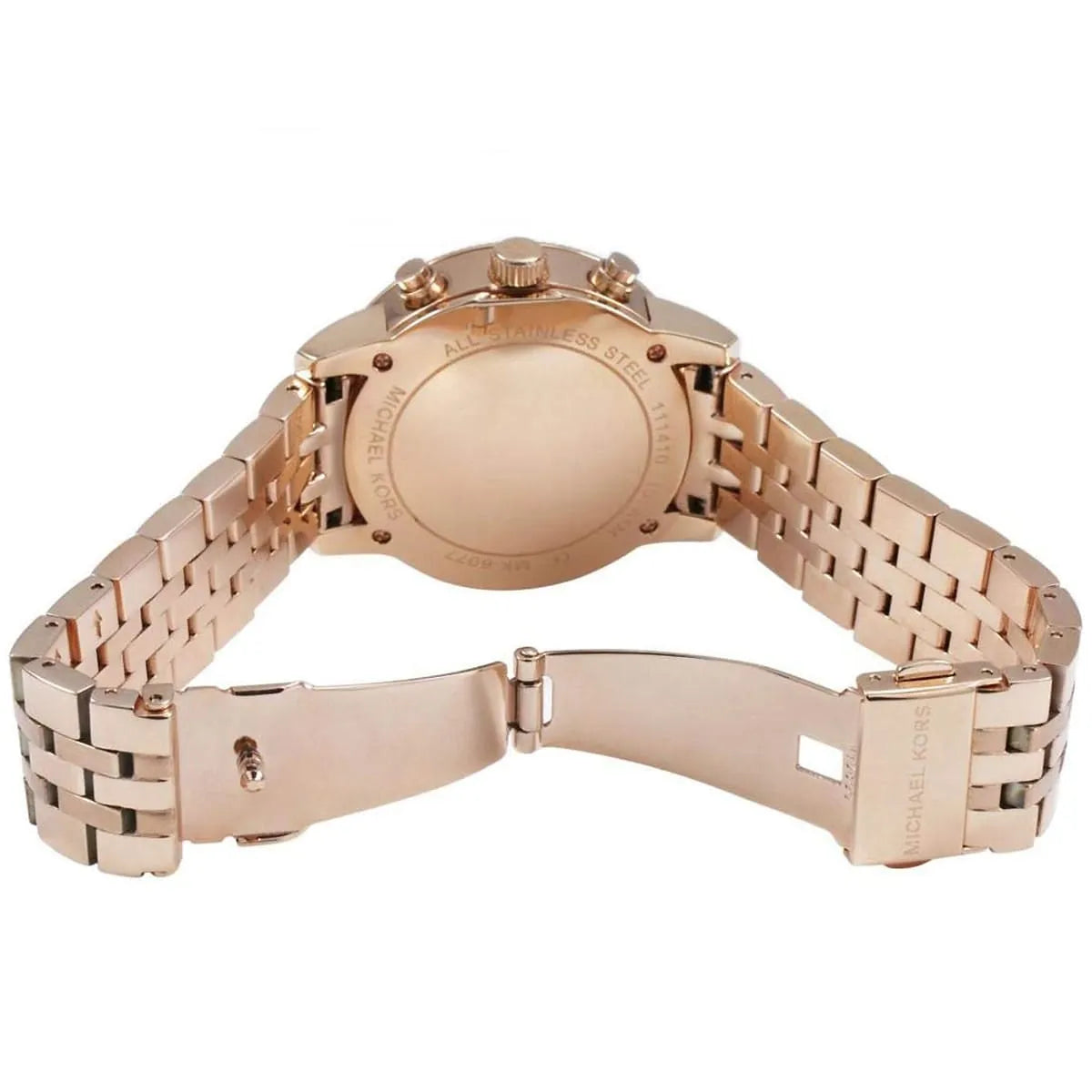Michael Kors Ritz MK6077 Rose Gold Tone Crystal Chronograph Women's Watch