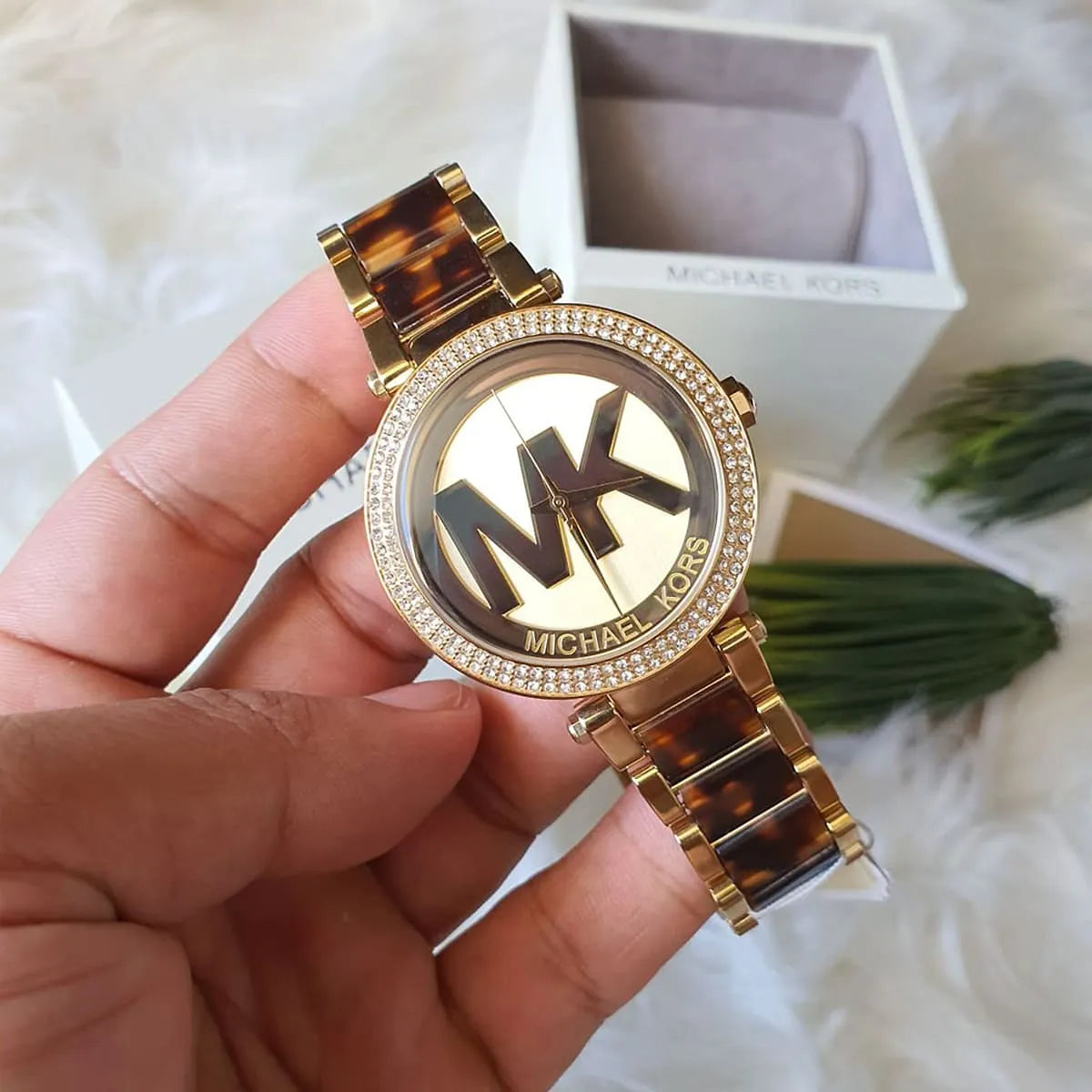 Michael Kors Parker MK6109 Gold & Tortoise Logo Watch