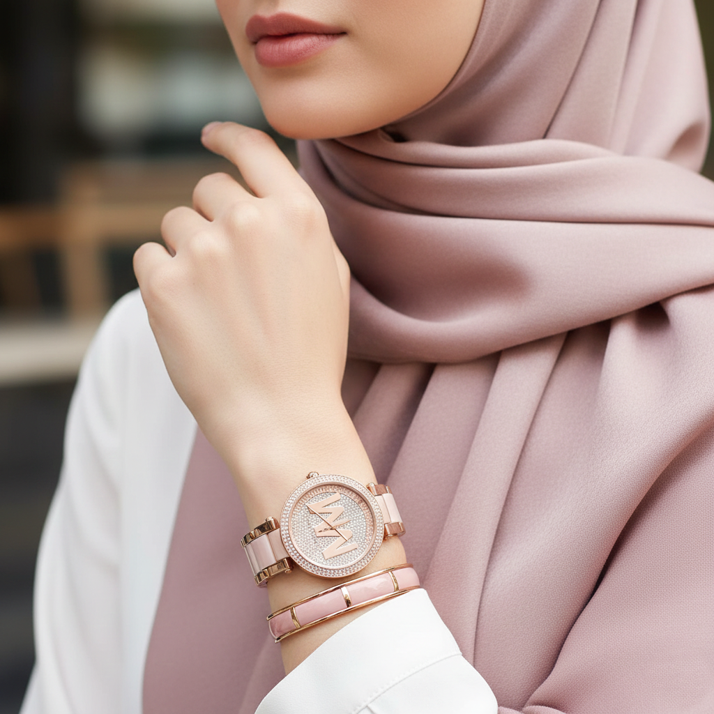 Michael Kors Parker MK6176 Rose Gold Watch with Blush Pink Acetate Links