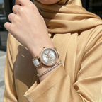 Michael Kors Parker MK6313 Gold-Tone Watch with White Acetate Links