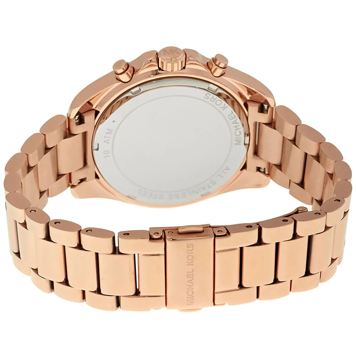 Michael Kors Bradshaw MK6321 Rose Gold-Tone Pavé Dial Blue Numerals Women's Watch