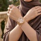 Michael Kors Bradshaw MK6321 Rose Gold-Tone Pavé Dial Blue Numerals Women's Watch