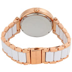 Michael Kors Parker MK6365 Rose Gold & White Acetate Logo Watch