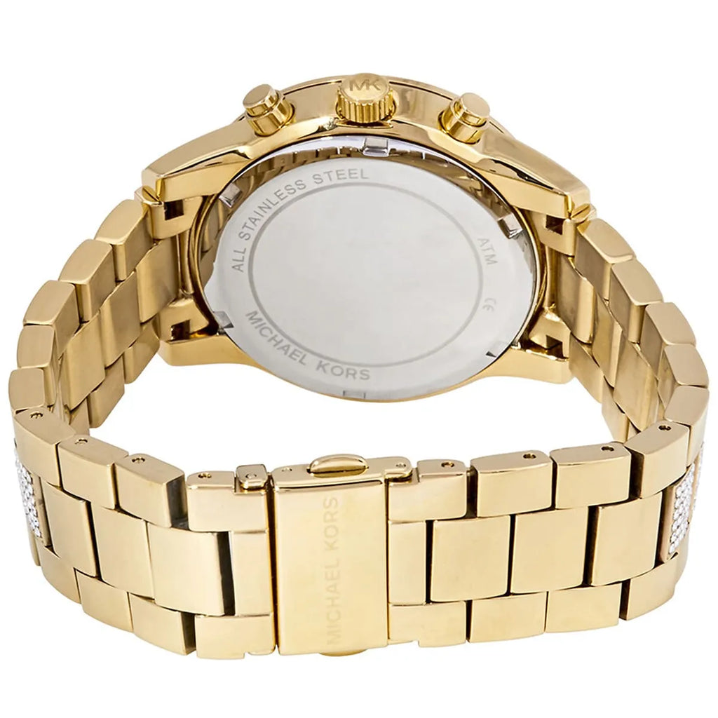 Michael Kors Ritz MK6484 Chronograph Gold-Tone Crystal Pave Women's Watch