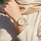 Michael Kors Parker MK6659 Gold-Tone Watch with Crystal Pave MK Logo Dial